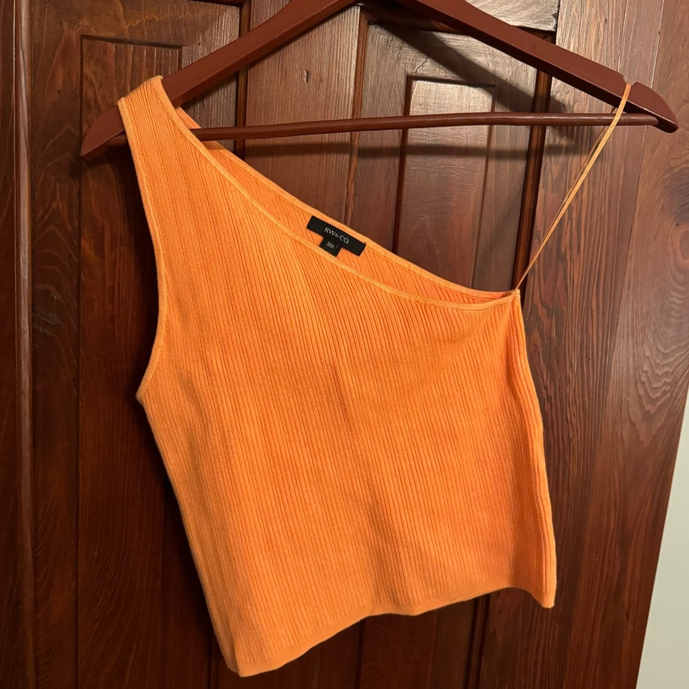 Orange one shoulder crop top